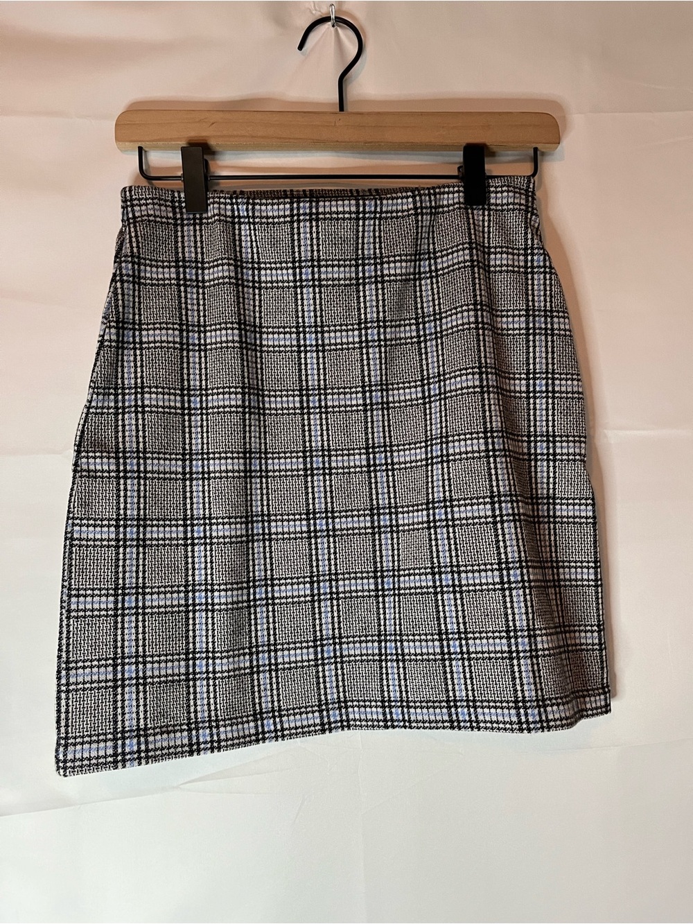 Divided by H & M Blue and Gray Plaid Mini Skirt